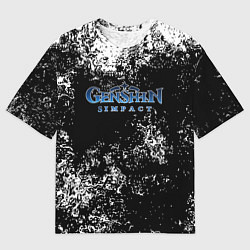 Футболка оверсайз мужская Genshin Impact брызги красок, цвет: 3D-принт
