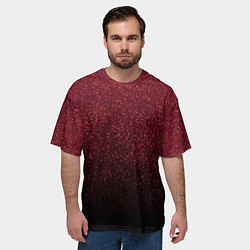 Футболка оверсайз мужская Амарантовый градиент крошка, цвет: 3D-принт — фото 2