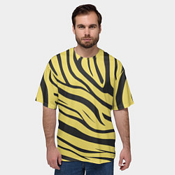 Футболка оверсайз мужская Светлый тигровый паттерн, цвет: 3D-принт — фото 2