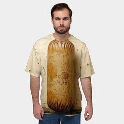 Футболка оверсайз мужская Бежевая боксерская груша, цвет: 3D-принт — фото 2