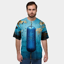 Футболка оверсайз мужская Синяя боксерская груша, цвет: 3D-принт — фото 2