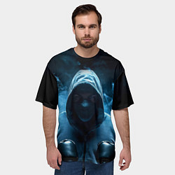 Футболка оверсайз мужская Боксер в дыму, цвет: 3D-принт — фото 2