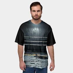 Футболка оверсайз мужская Черный ринг, цвет: 3D-принт — фото 2