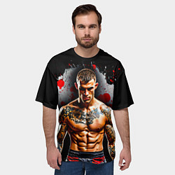 Футболка оверсайз мужская Дастин Порье на черном, цвет: 3D-принт — фото 2