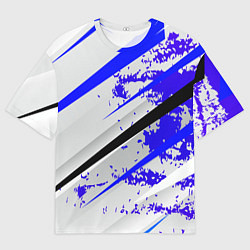 Футболка оверсайз мужская Color white blue, цвет: 3D-принт