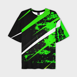 Футболка оверсайз мужская Color black and green, цвет: 3D-принт