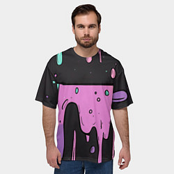 Футболка оверсайз мужская Стекающая краска текстура, цвет: 3D-принт — фото 2