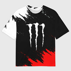Футболка оверсайз мужская Monster energy текстура краски, цвет: 3D-принт