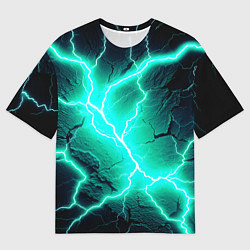 Футболка оверсайз мужская Color light blue black, цвет: 3D-принт