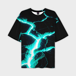 Футболка оверсайз мужская Color light blue black, цвет: 3D-принт