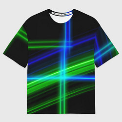 Футболка оверсайз мужская Color blue black green, цвет: 3D-принт