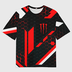 Мужская футболка оверсайз Monster energy sport geometry