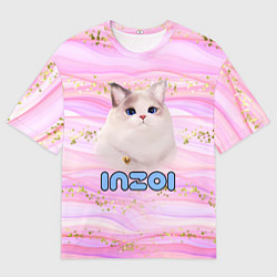 Футболка оверсайз мужская Inzoi розовый фон с золотинками, цвет: 3D-принт