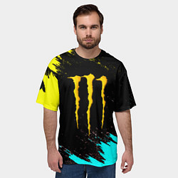 Футболка оверсайз мужская Monster energy краски текстура, цвет: 3D-принт — фото 2