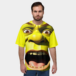 Футболка оверсайз мужская Шрек лицо кричащее, цвет: 3D-принт — фото 2
