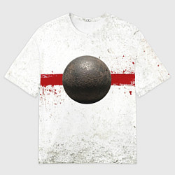 Футболка оверсайз мужская Ядро для талкания на белом, цвет: 3D-принт