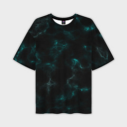 Мужская футболка оверсайз Color black turquoise