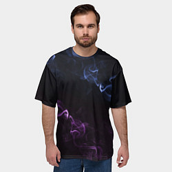 Футболка оверсайз мужская Color black blue pink, цвет: 3D-принт — фото 2