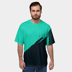 Футболка оверсайз мужская Color black light blue, цвет: 3D-принт — фото 2