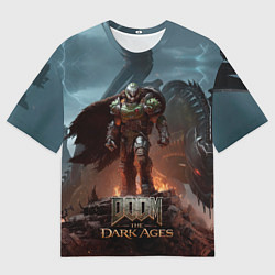 Футболка оверсайз мужская Думгай и меха дракон Doom the dark ages, цвет: 3D-принт
