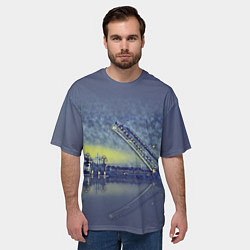 Футболка оверсайз мужская Разводной мост, цвет: 3D-принт — фото 2