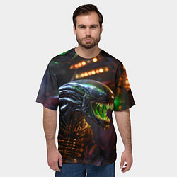 Футболка оверсайз мужская Злой Чужой, цвет: 3D-принт — фото 2