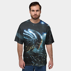 Футболка оверсайз мужская Чужой космос, цвет: 3D-принт — фото 2