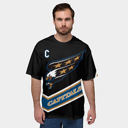 Футболка оверсайз мужская Александр Овечкин темная форма, цвет: 3D-принт — фото 2