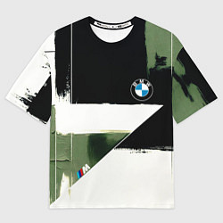 Футболка оверсайз мужская BMW логотип, цвет: 3D-принт