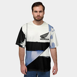 Футболка оверсайз мужская Honda логотип, цвет: 3D-принт — фото 2