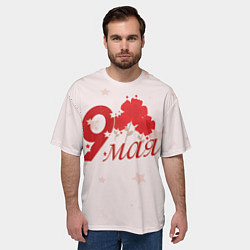 Футболка оверсайз мужская 9 мая со звездами, цвет: 3D-принт — фото 2