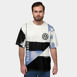 Футболка оверсайз мужская Volkswagen логотип, цвет: 3D-принт — фото 2