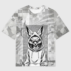 Футболка оверсайз мужская Фенек в балахоне, цвет: 3D-принт