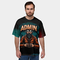 Футболка оверсайз мужская Страшный админ, цвет: 3D-принт — фото 2