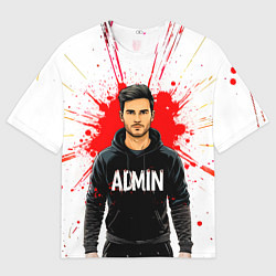 Футболка оверсайз мужская Админ в толстовке, цвет: 3D-принт
