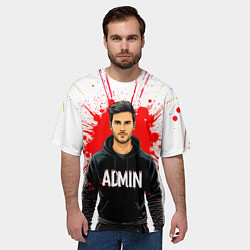 Футболка оверсайз мужская Админ в толстовке, цвет: 3D-принт — фото 2