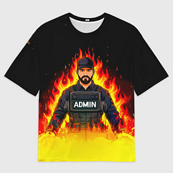 Футболка оверсайз мужская Admin в огне, цвет: 3D-принт