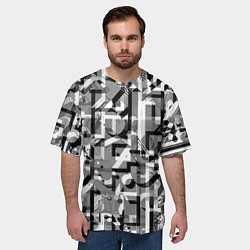 Футболка оверсайз мужская Серый объёмный эффект, цвет: 3D-принт — фото 2