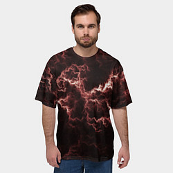 Футболка оверсайз мужская Lightning red, цвет: 3D-принт — фото 2