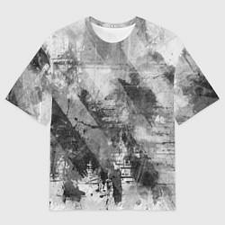 Футболка оверсайз мужская Абстракция - atomic gray, цвет: 3D-принт