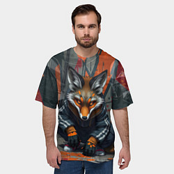 Футболка оверсайз мужская Лис из подворотни, цвет: 3D-принт — фото 2