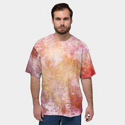 Футболка оверсайз мужская Абстракция - atomic gold, цвет: 3D-принт — фото 2
