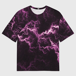 Футболка оверсайз мужская Lightning pink glow, цвет: 3D-принт