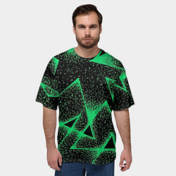 Футболка оверсайз мужская A light green triangle with dots, цвет: 3D-принт — фото 2