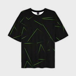 Мужская футболка оверсайз Color green line