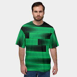 Футболка оверсайз мужская Color green square, цвет: 3D-принт — фото 2