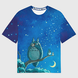 Футболка оверсайз мужская Тоторо акварель, цвет: 3D-принт