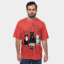 Футболка оверсайз мужская Котики колдуют, цвет: 3D-принт — фото 2