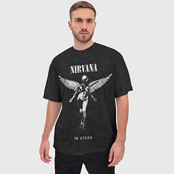 Футболка оверсайз мужская Nirvana in utero обложка альбома, цвет: 3D-принт — фото 2