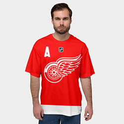Футболка оверсайз мужская Дацюк Павел - Детройт Ред Уингз, цвет: 3D-принт — фото 2